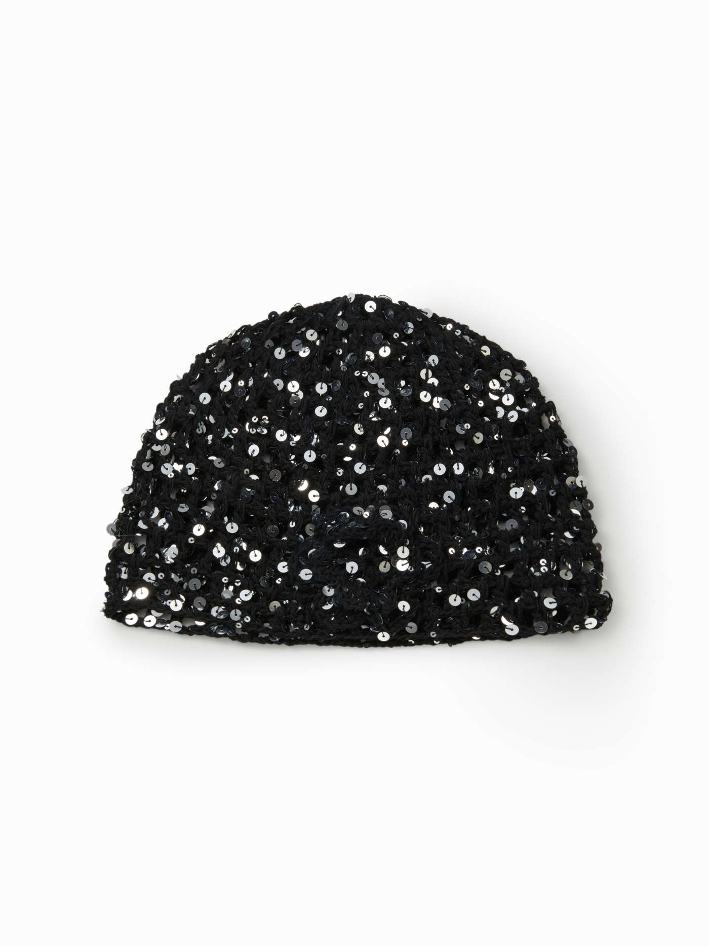 FLORAL SEQUIN KNITTED BEANIE HAT
