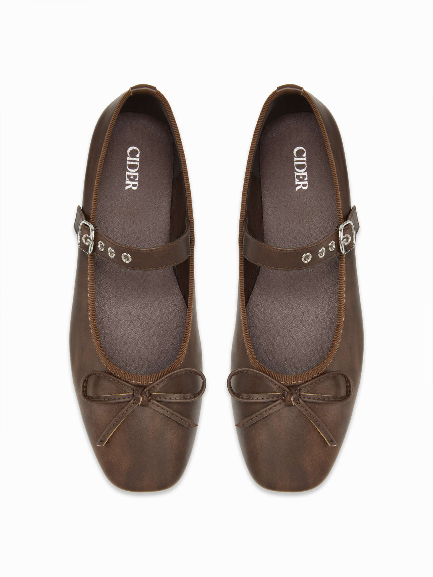 SQUARE TOE BOWKNOT DECOR BUCKLE MARY JANE FLATS