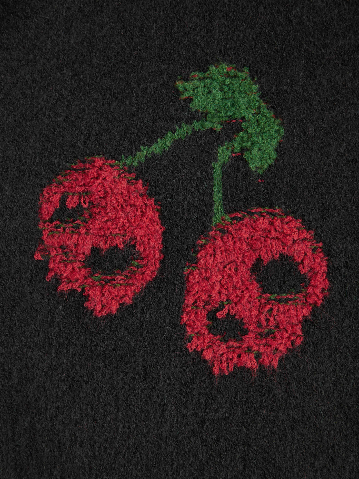 Knit V-neck Skeleton Cherry Pattern Oversized Cardigan