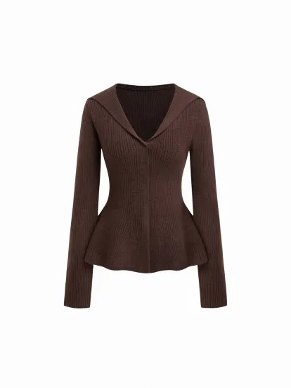 Notched Collar V-neck Mini Blazer Dress With Belt