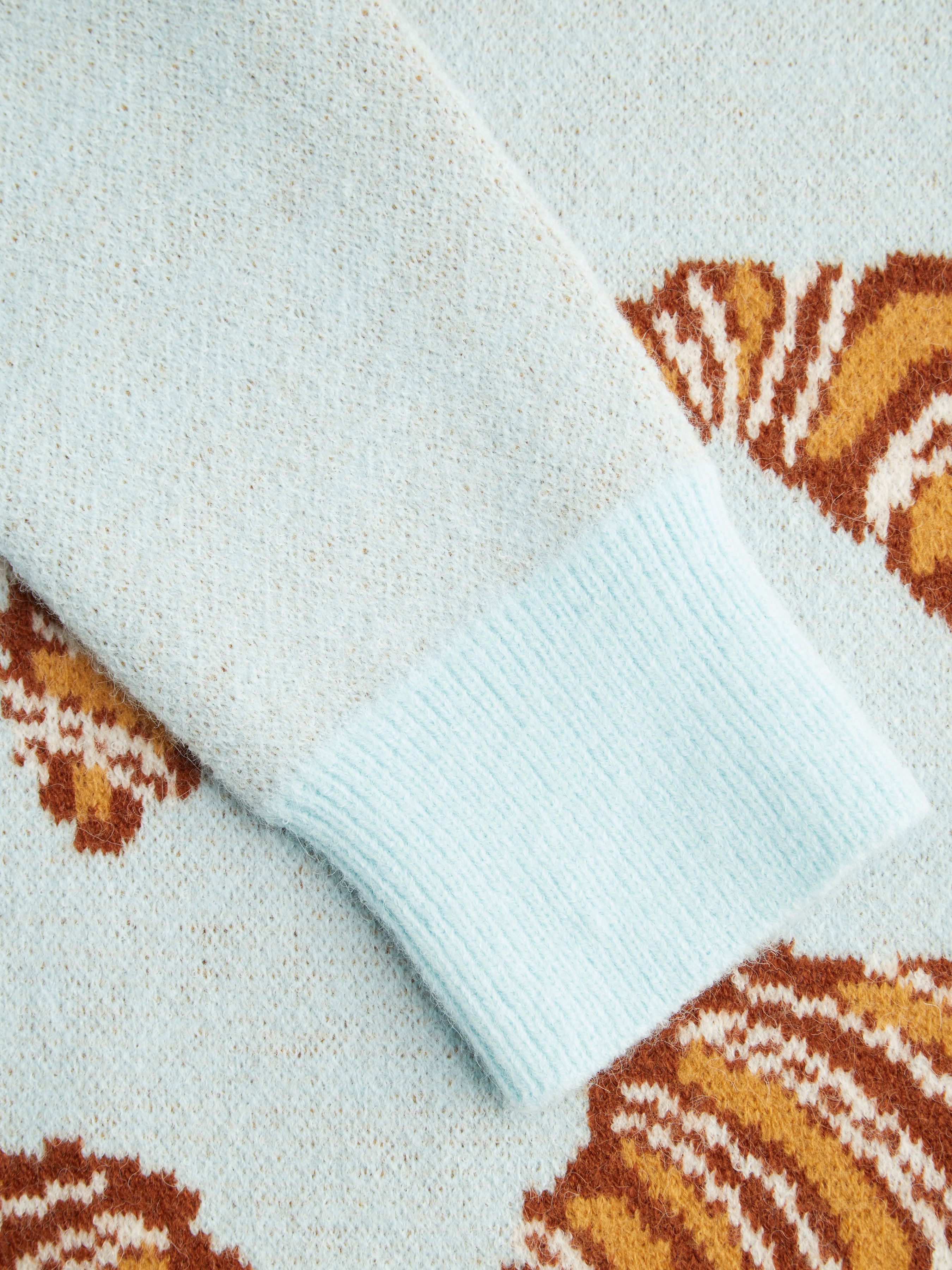 Knit Croissant Pattern Oversized Top