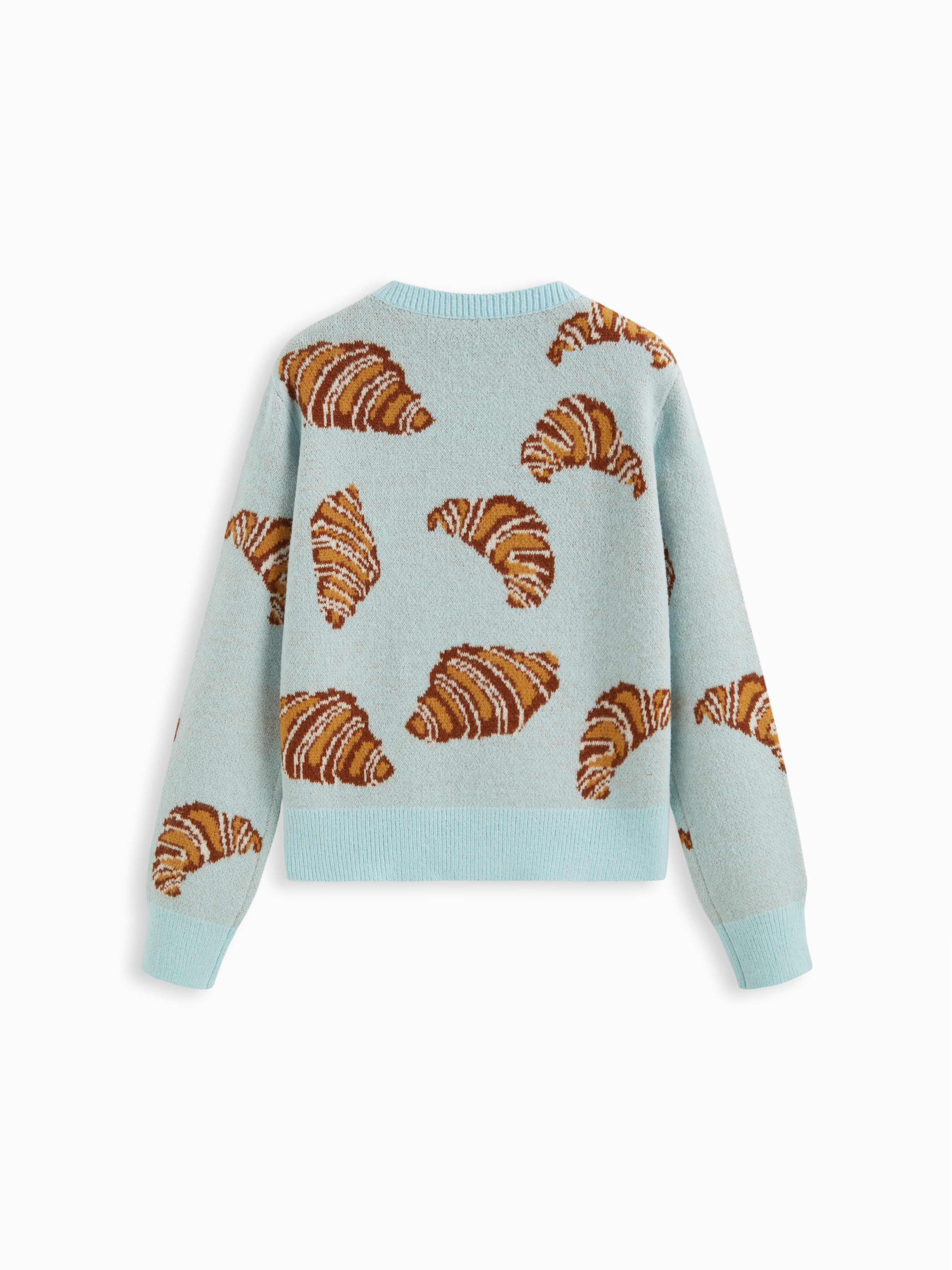 Knit Croissant Pattern Oversized Top