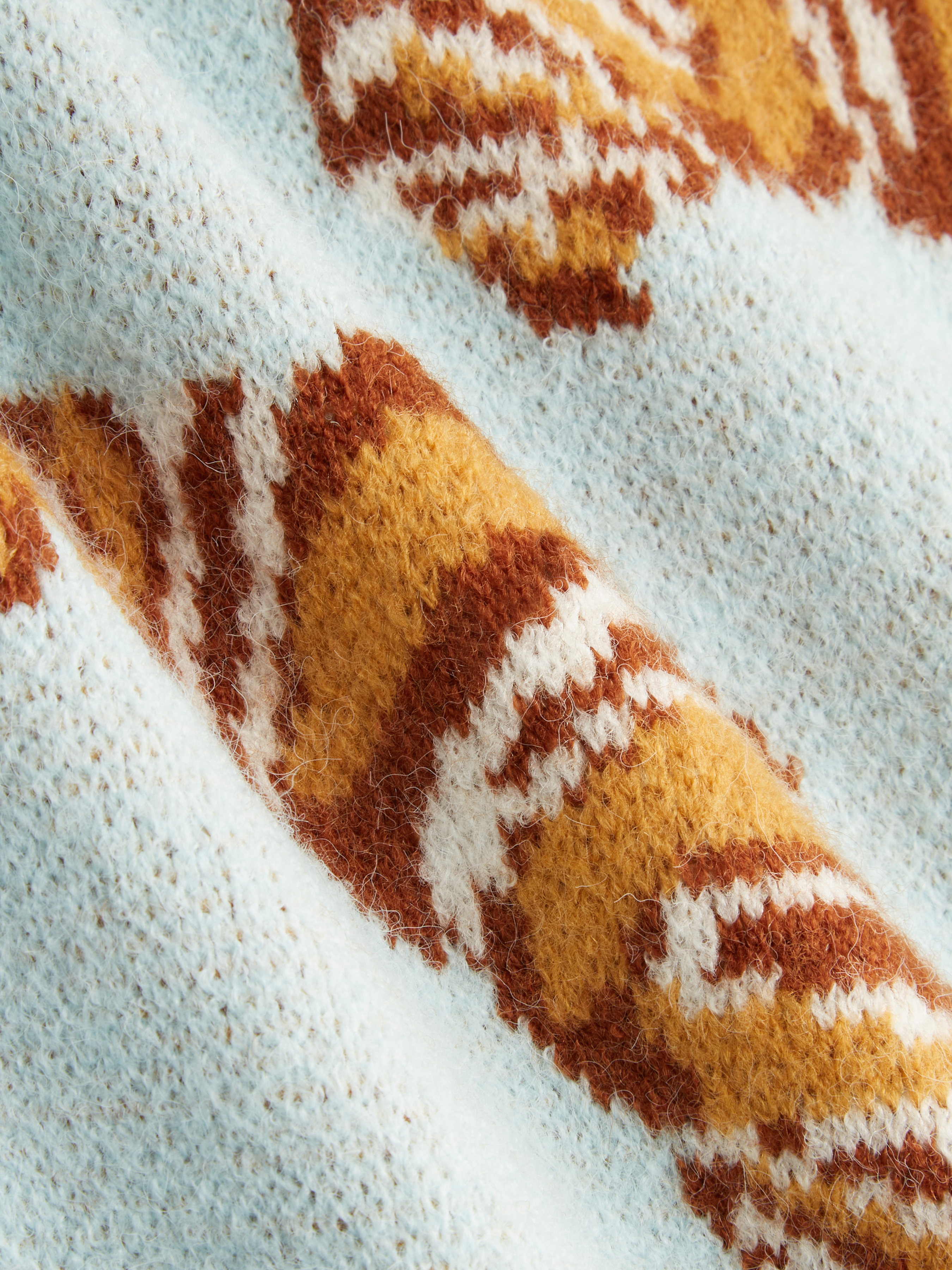 Knit Croissant Pattern Oversized Top