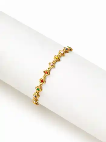 BRACCIALE A CATENA CON FIORI MULTICOLORE