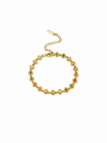 BRACCIALE A CATENA CON FIORI MULTICOLORE