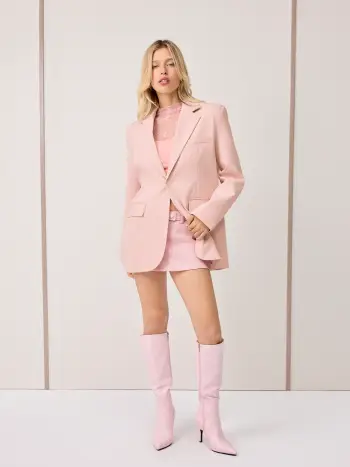 Blazer oversize a maniche lunghe con colletto dentellato