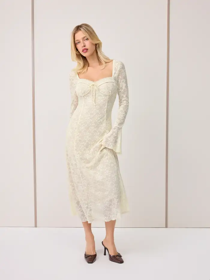 Floral Boat Neck Lace Trim Asymmetrical Hem Bell Sleeve  Ruched Top