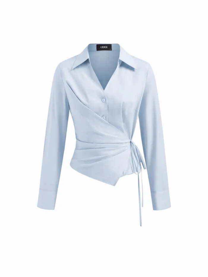 Notched Collar Long Sleeve Oversized Blazer