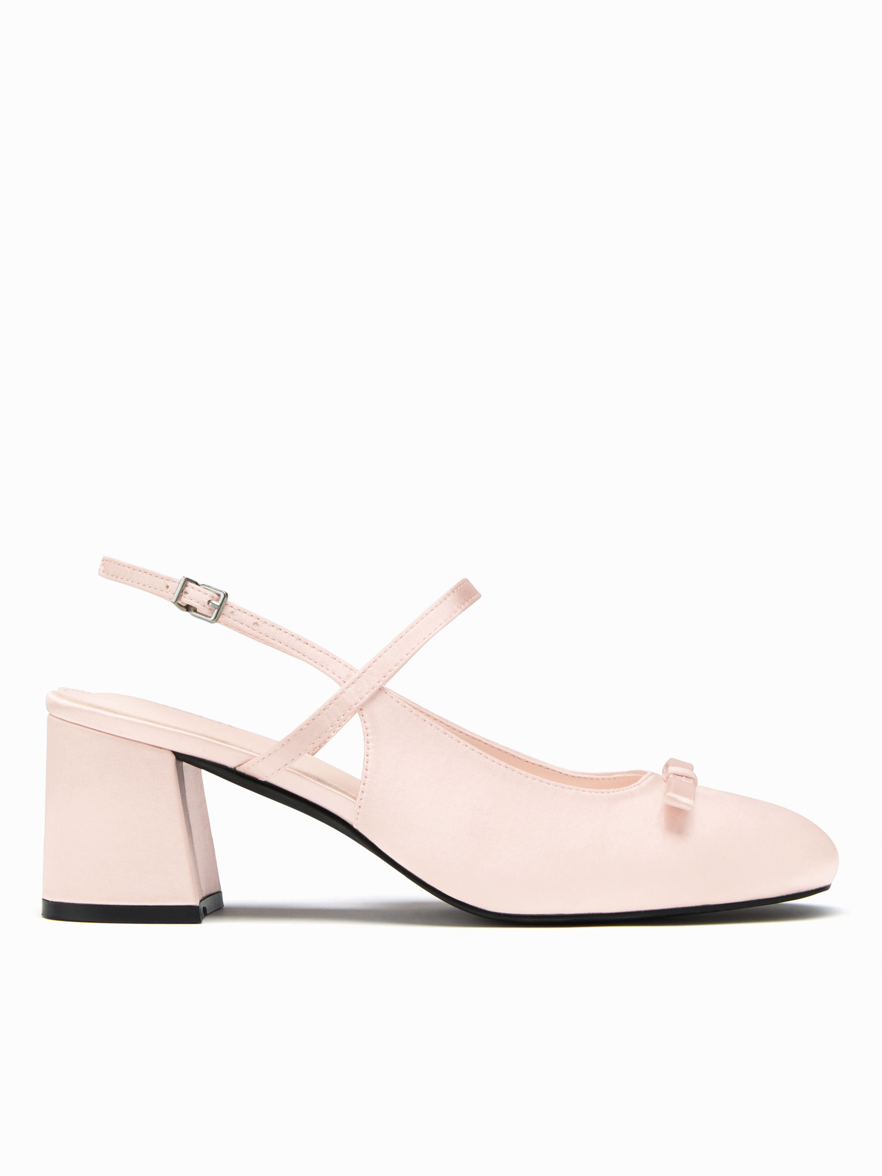 Metallic Pointed Toe Slingback Kitten Heels