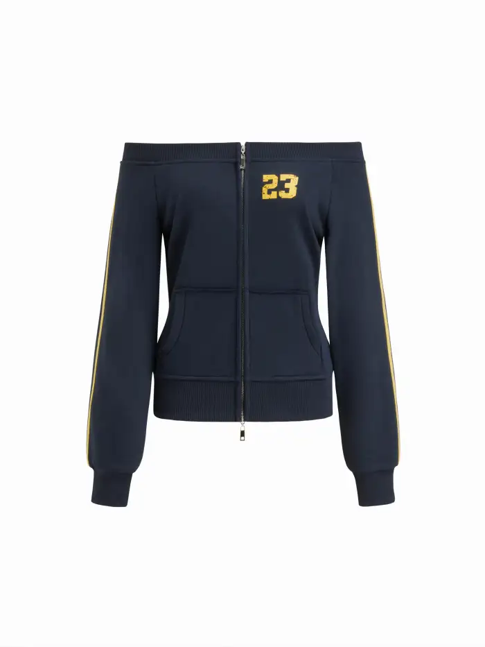 Velvet Collar Faux Fur Trim Graphic Coat