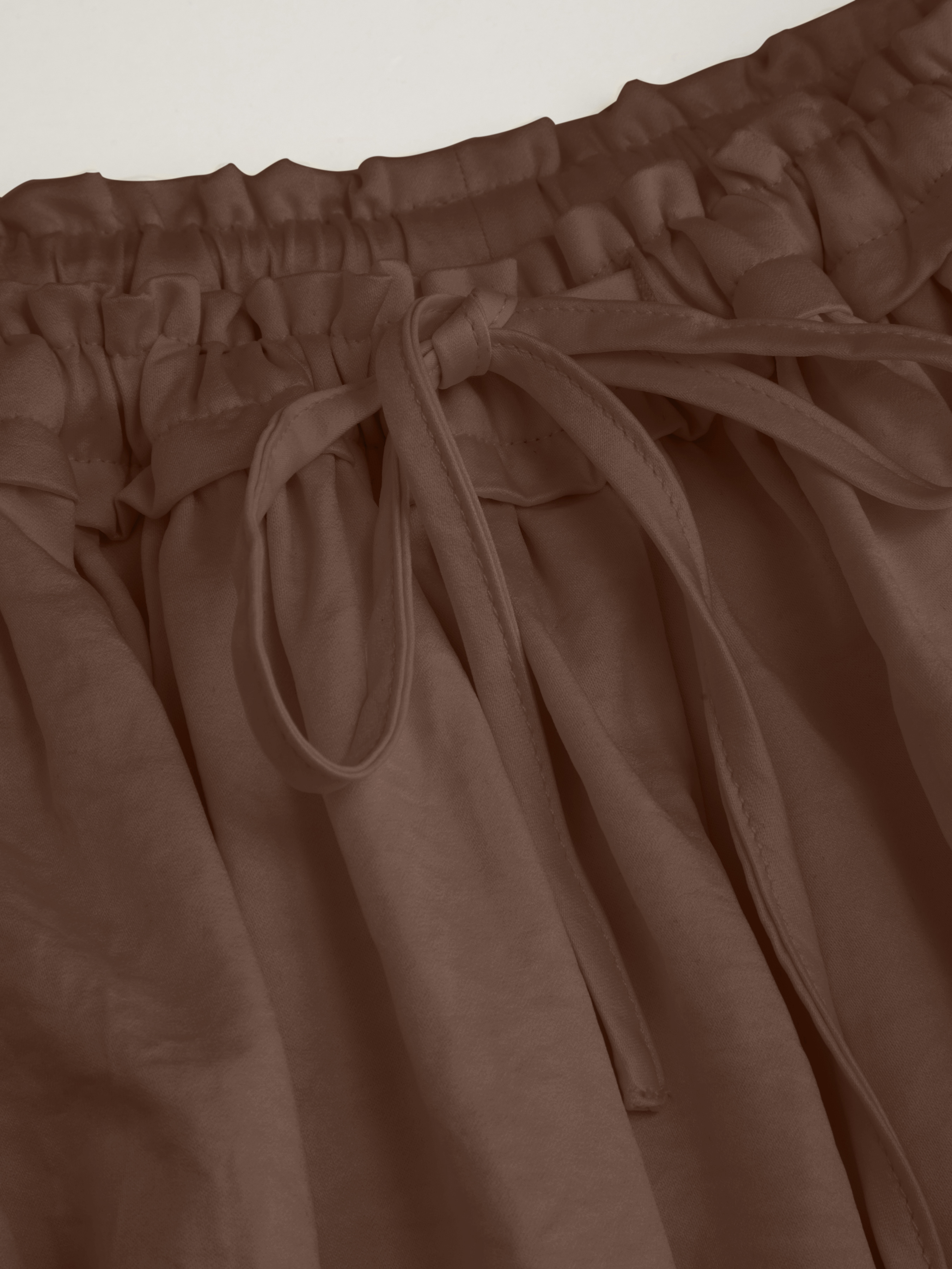 Mid Rise Lace Patched Drawstring Cropped Bloomer Pants
