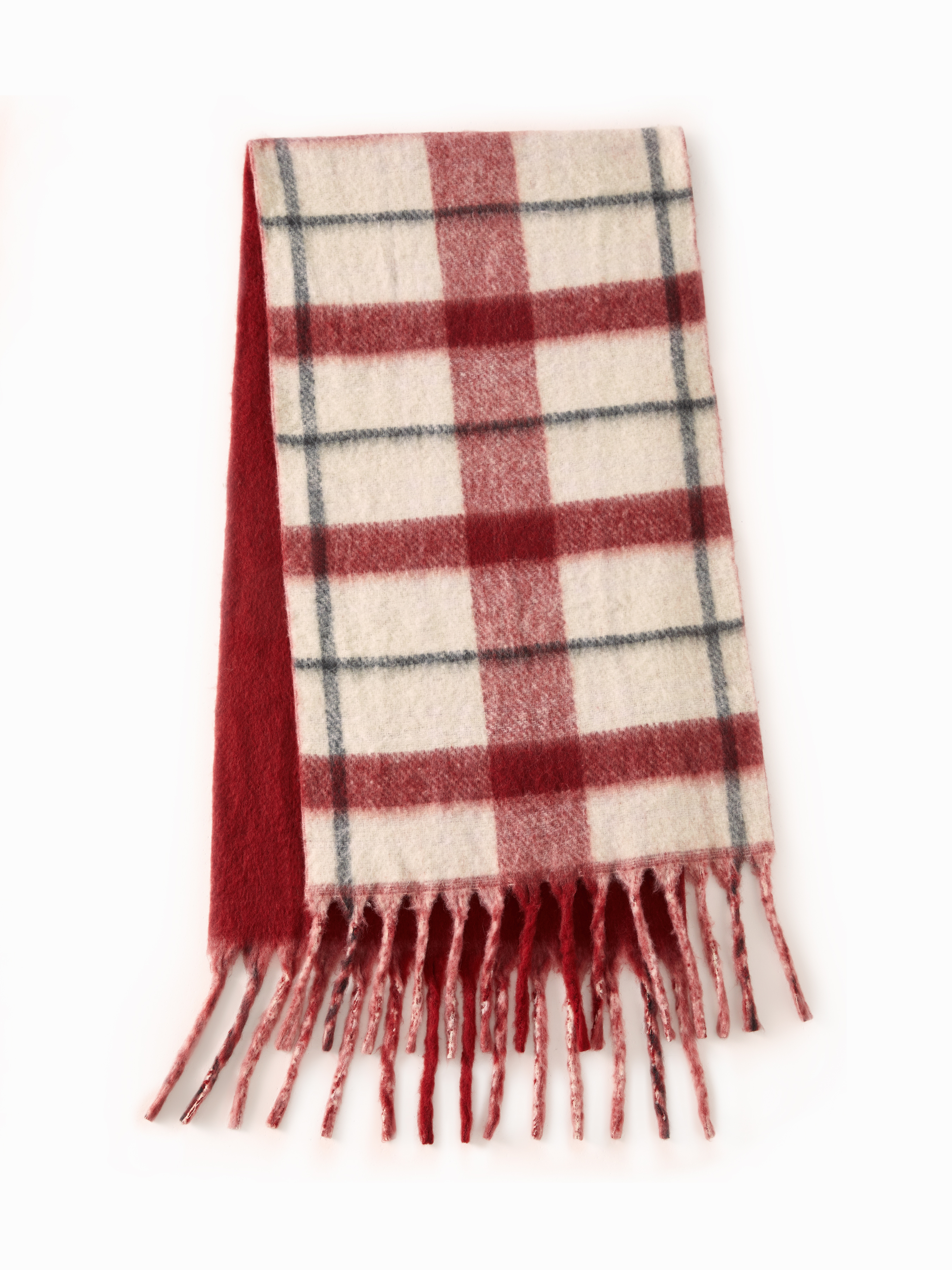 PLAID FRINGED SCARF For Daily Casual Date