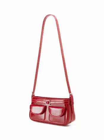 BORSA A SPALLA QUADRATA A DOPPIA TASCA