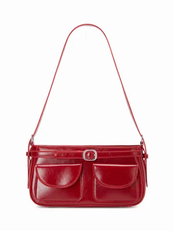 BORSA A SPALLA QUADRATA A DOPPIA TASCA