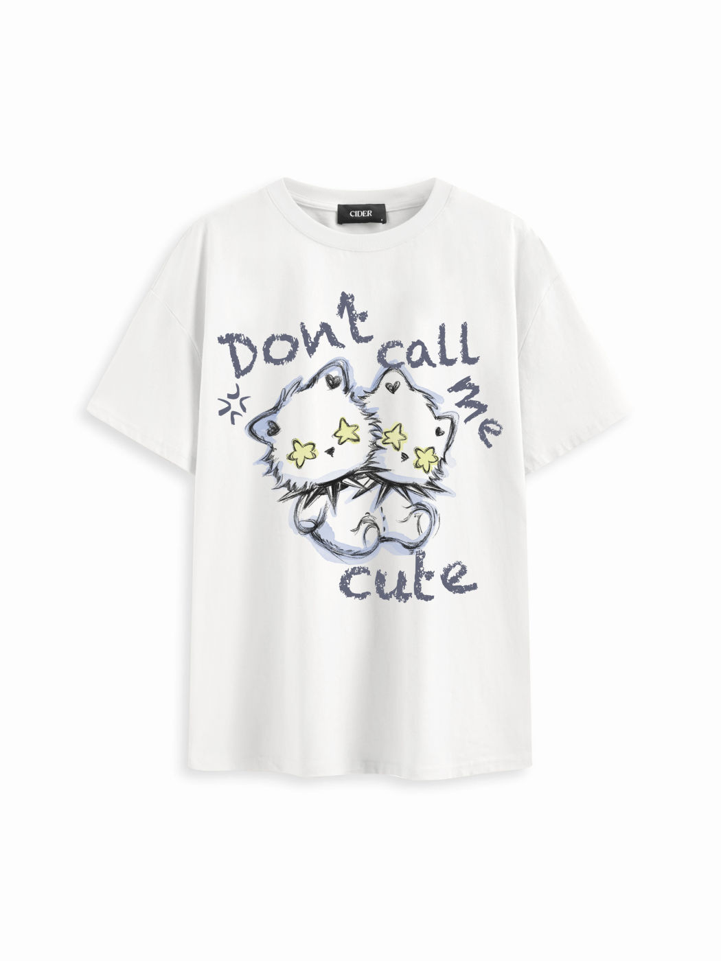 Maglietta oversize con grafica in misto cotone Don't Call Me Cute