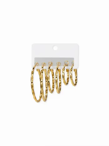 SET DI 3 PAIA DI ORECCHINI A CERCHIO INTRECCIATI