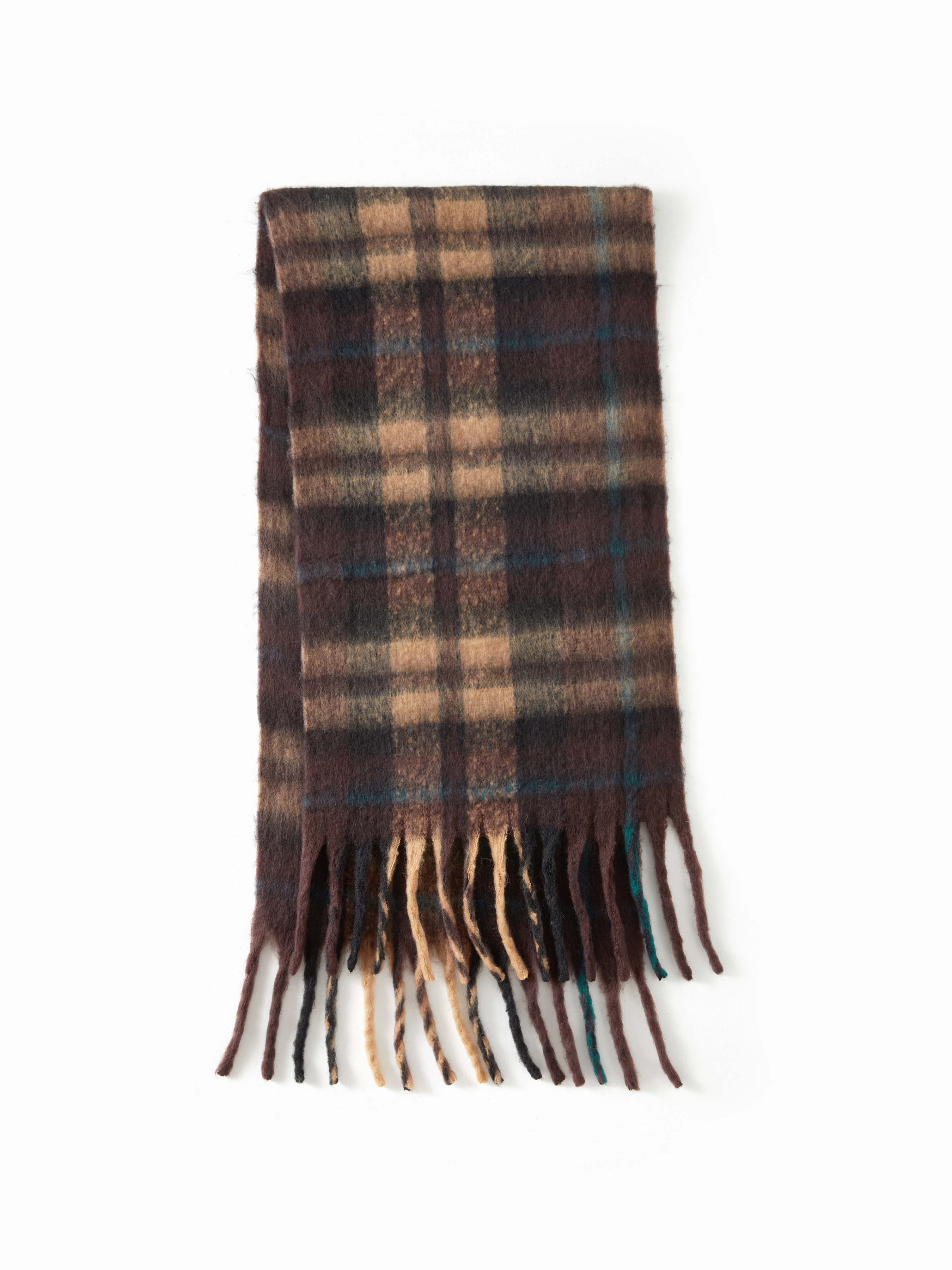 PLAID FRINGED SCARF For School Daily Casual Date Coffee Shop