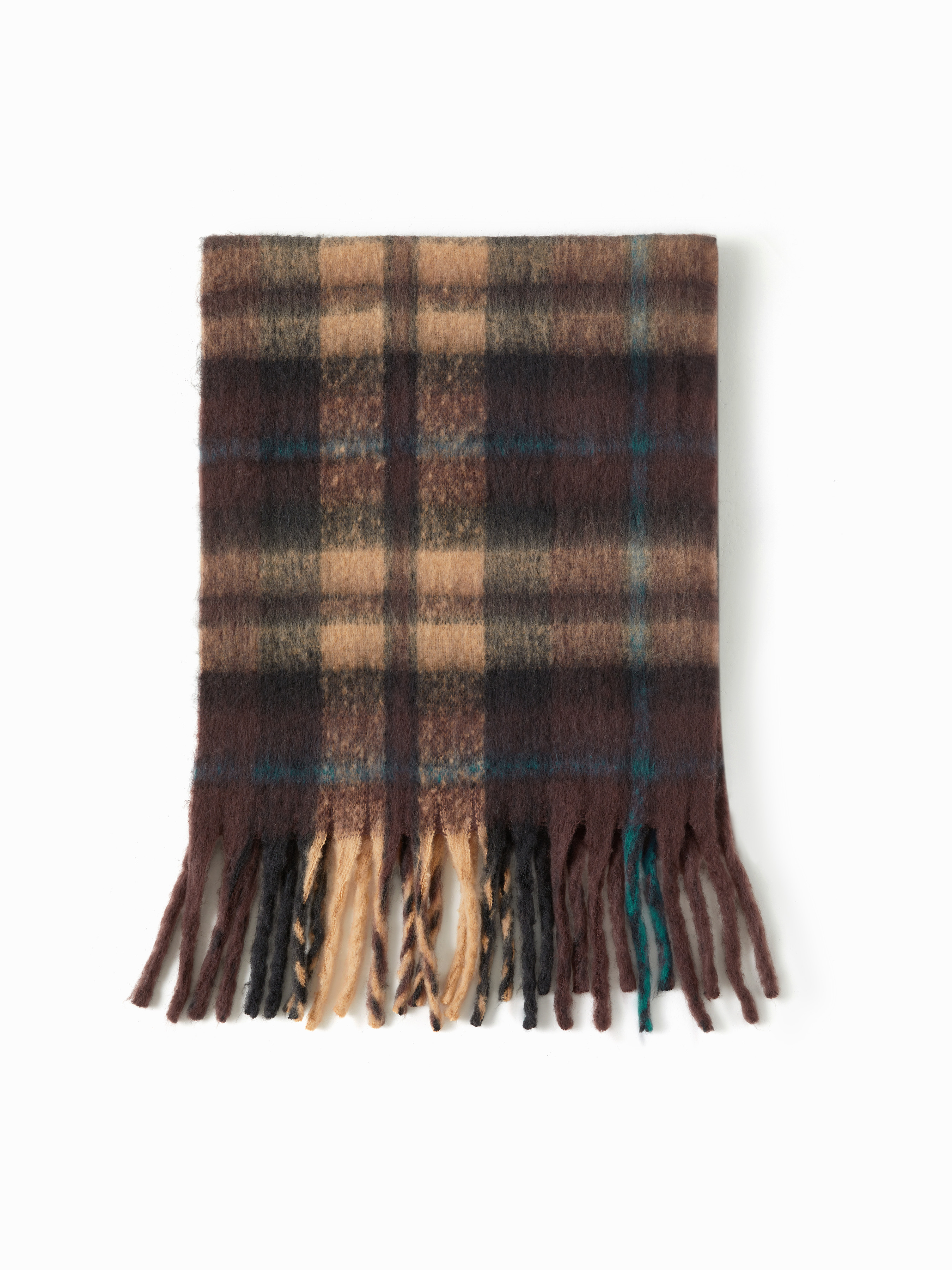 PLAID FRINGED SCARF