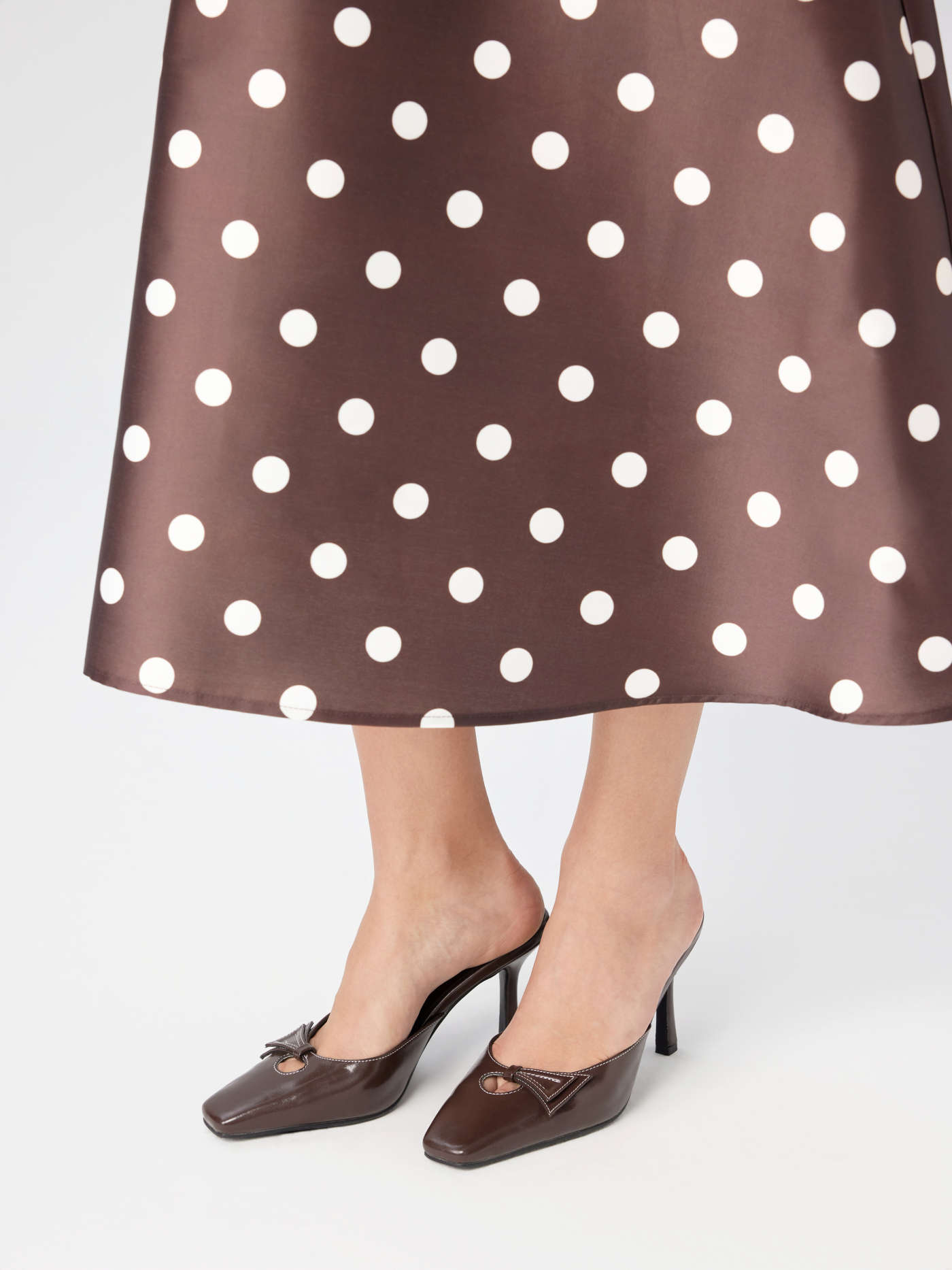 SQUARE TOE BOWKNOT MULE HEELS