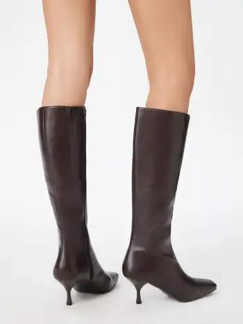 Faux Leather Stand Collar Zip Through Jacket With Belt