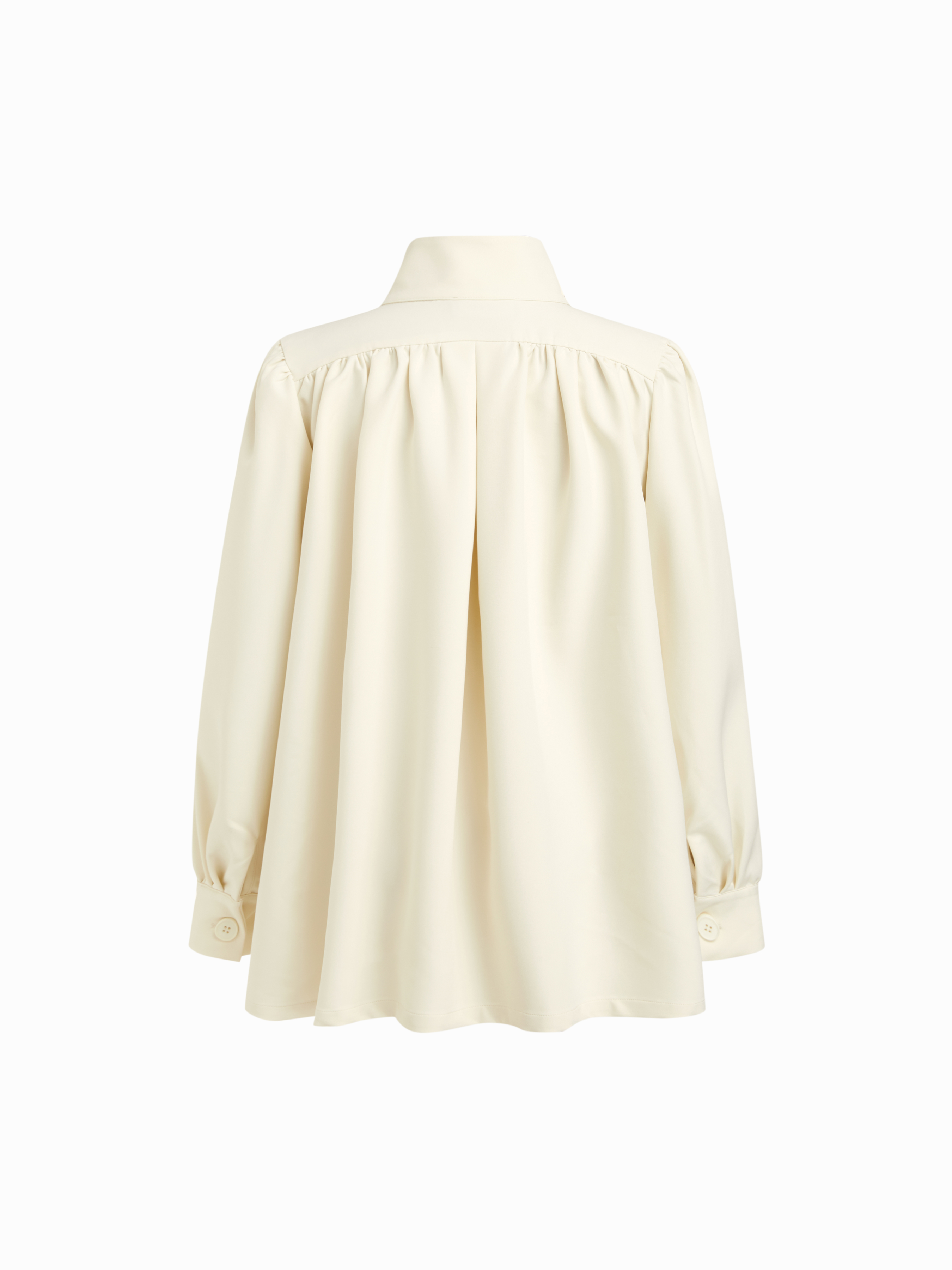 Stand Collar Solid Button Ruched Oversized Jacket