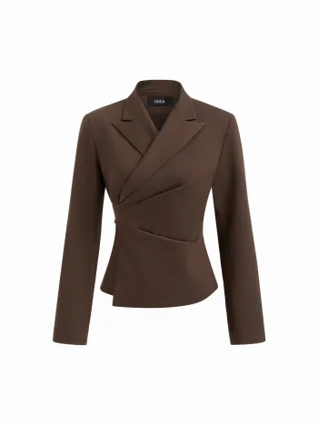 Blazer con colletto avvolgente, chiusura con bottone e lacci sulla schiena