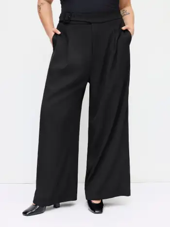V-neck Stripe Button Tank Top & Mid Rise Pocket Straight Leg Trousers Set