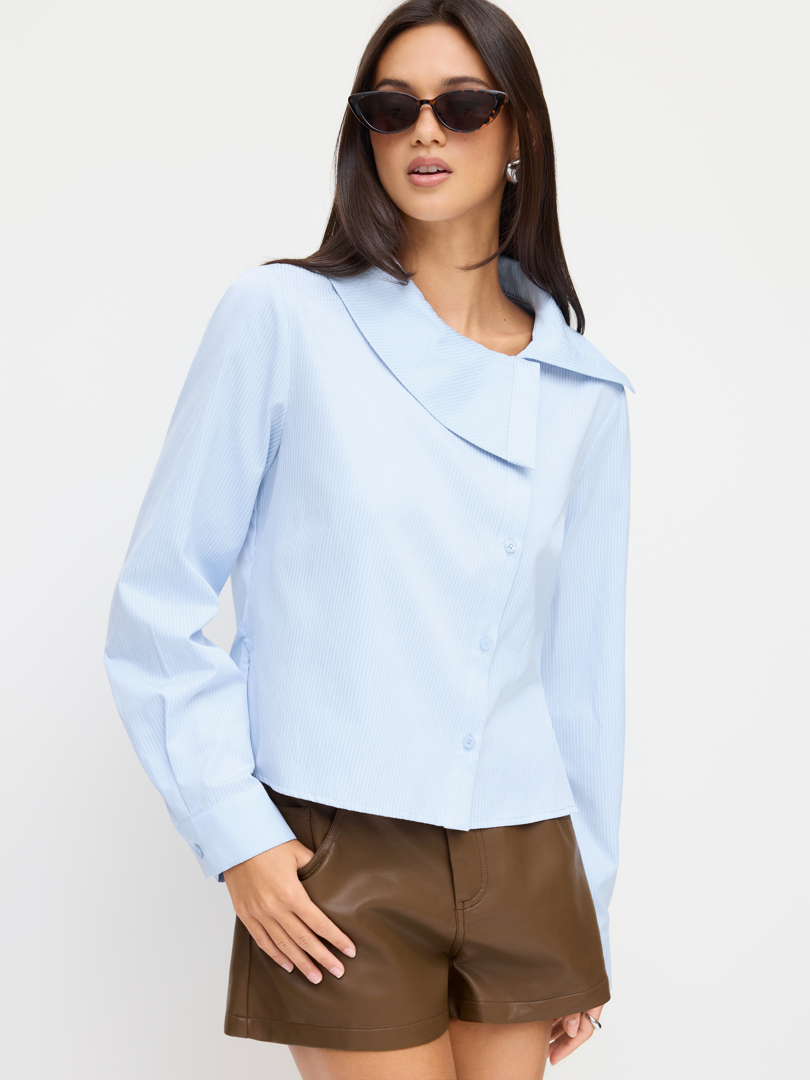 Faux Leather Mid Rise Micro Shorts