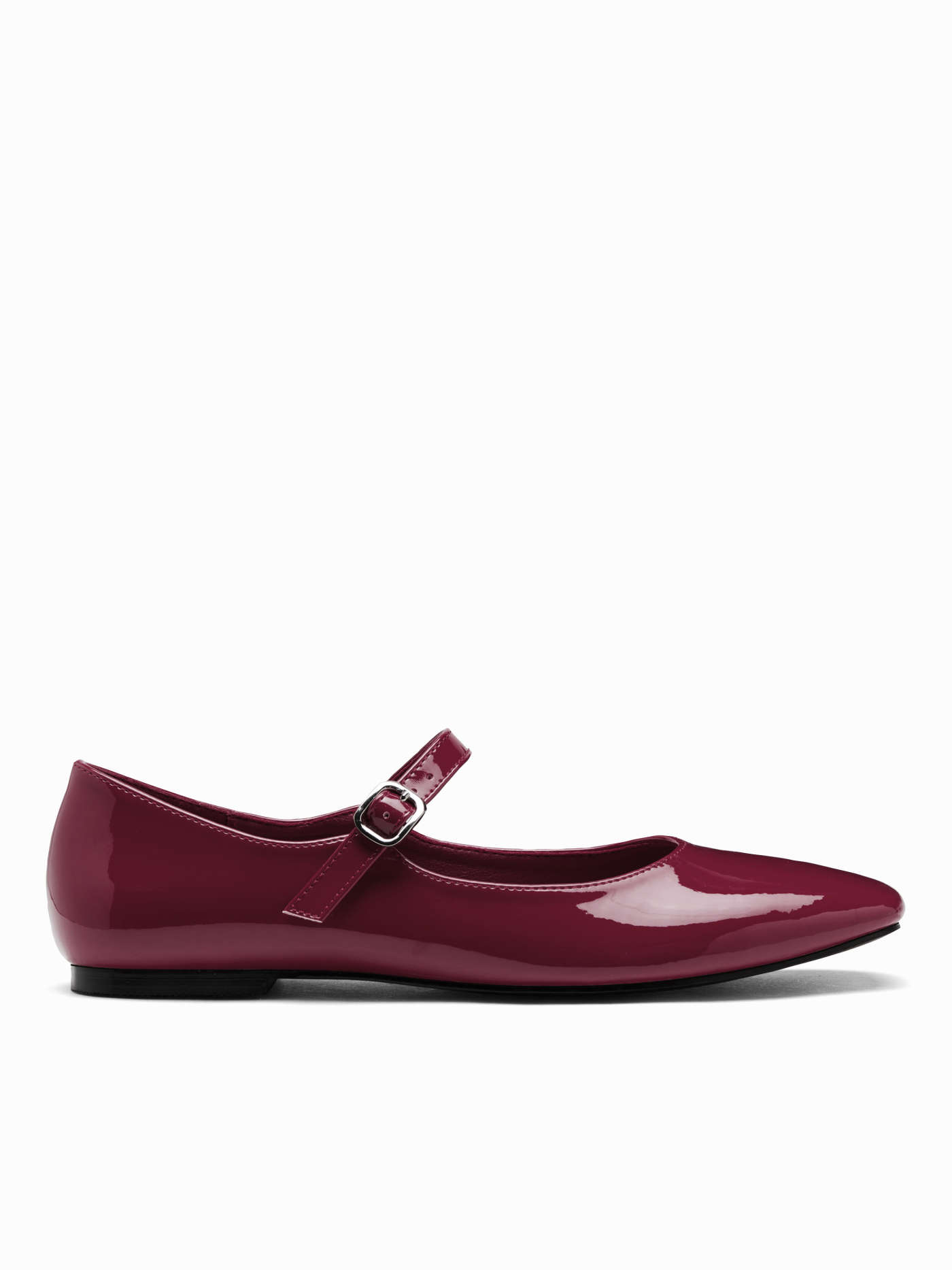 FAUX PATENT LEATHER MARY JANE FLATS
