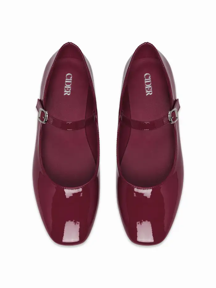 LEATHER MESH MARY JANE FLATS