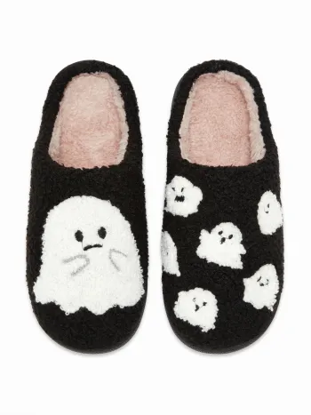 GHOST FUZZY SLIPPERS