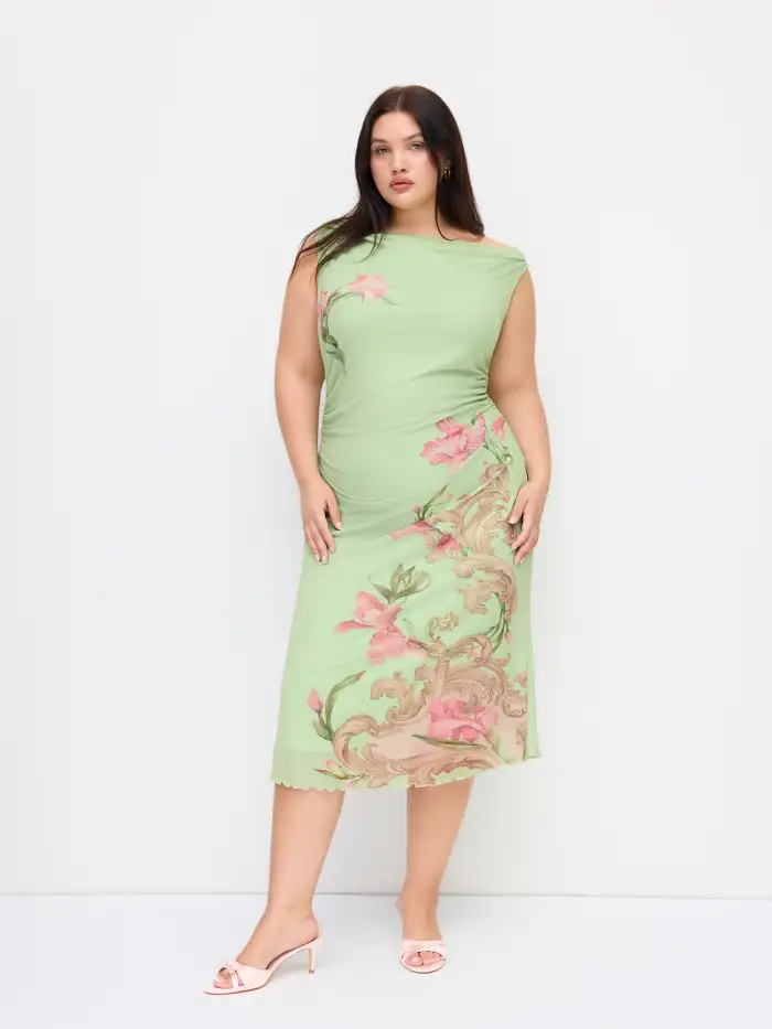 white christmas dresses KOBE LETTUCE Waist Blouse Cut Dress [French Sleeve] main image 0