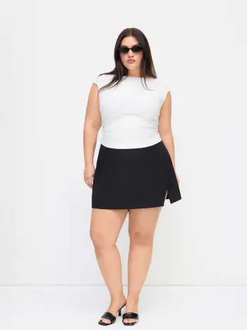 Mittelhohe Mini-Split-Gonne Kurve & Plus