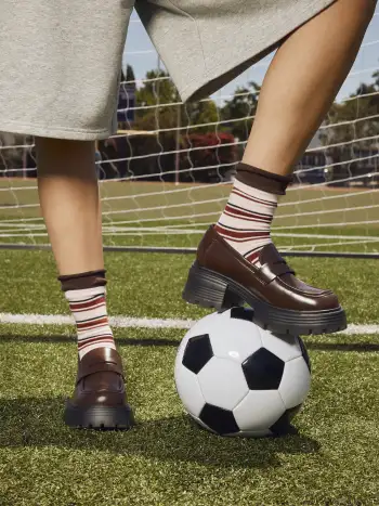 Flannel Round Neckline Tartan Tie Side Knotted Ruffle Hem Mini Dress