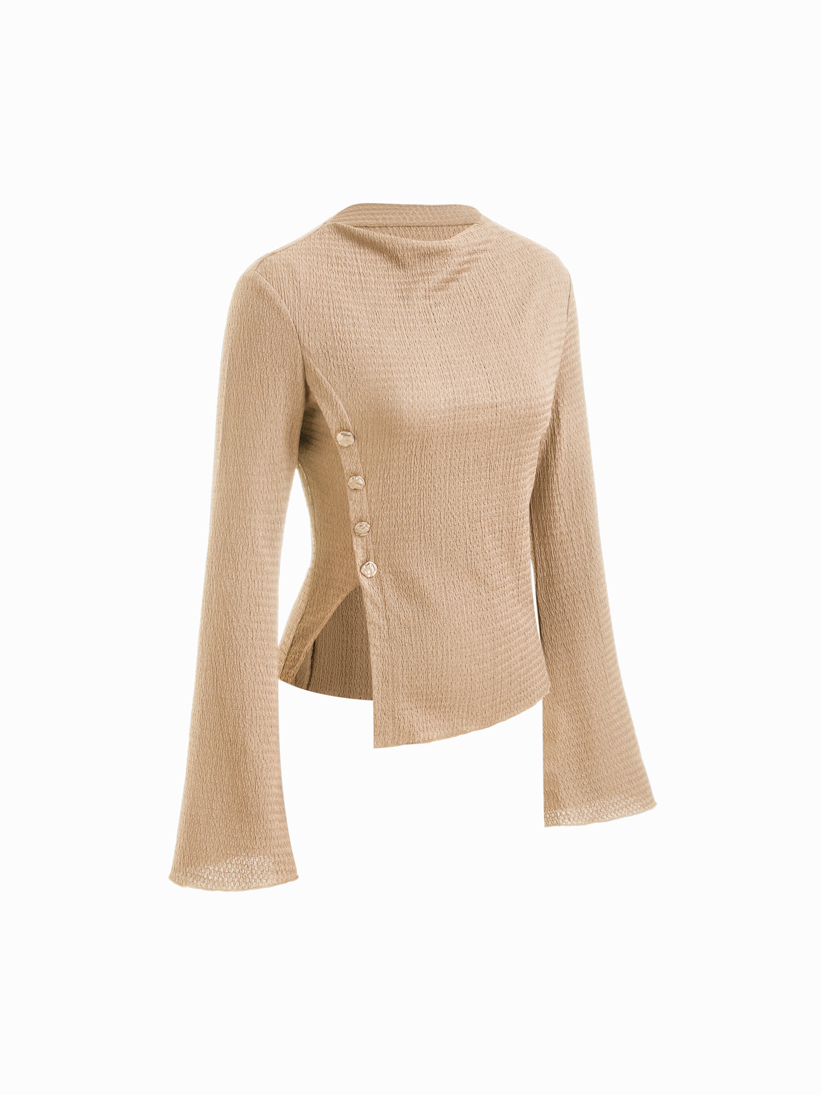 Textured bell sleeve top