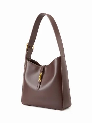 PUSH-LOCK DECOR FAUX LEATHER TOTE BAG