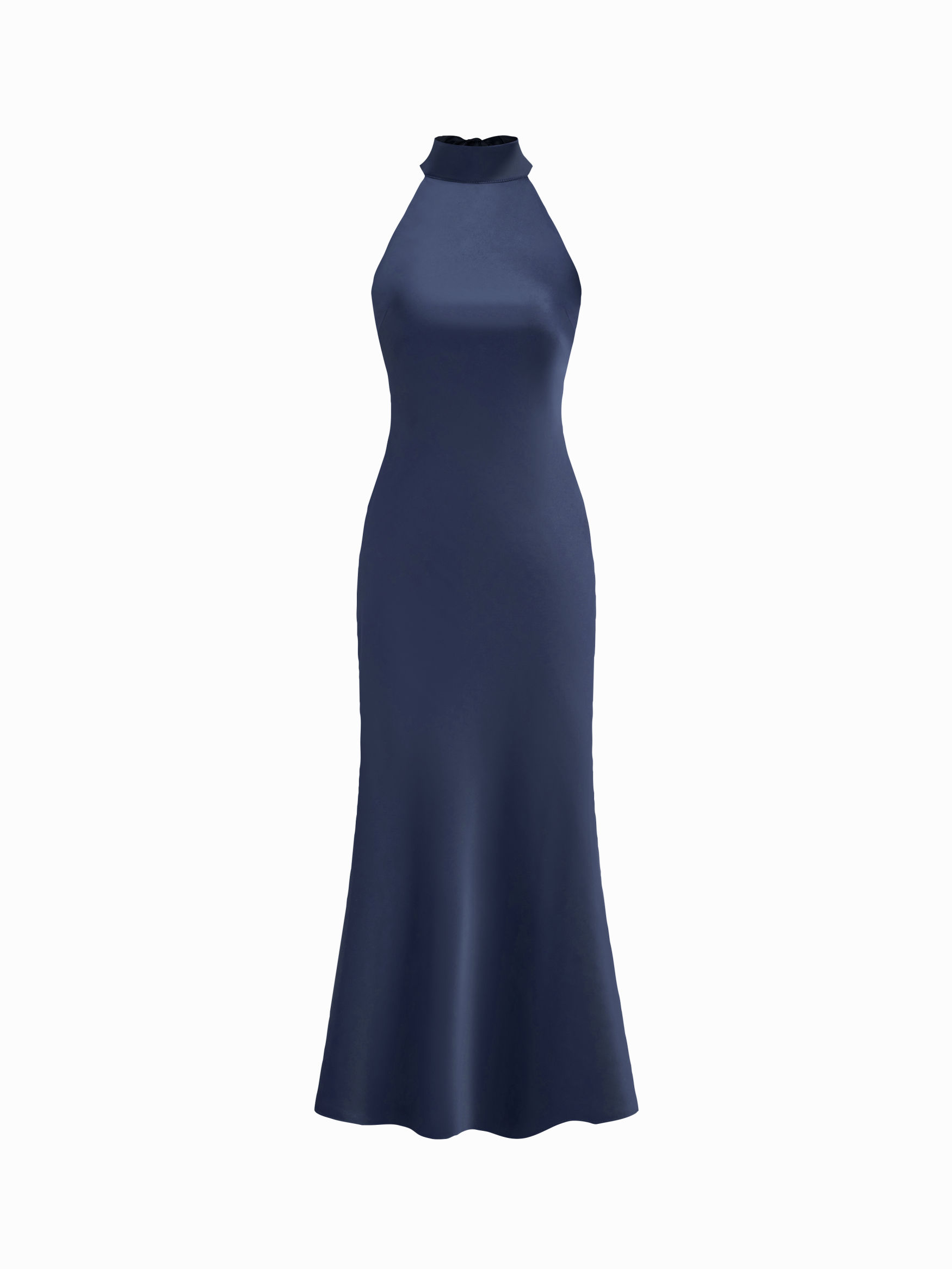 Summer Vacation Dresses Night Out Satin Satin Halter Neckline Backless Maxi Dress For Party/Clubbing