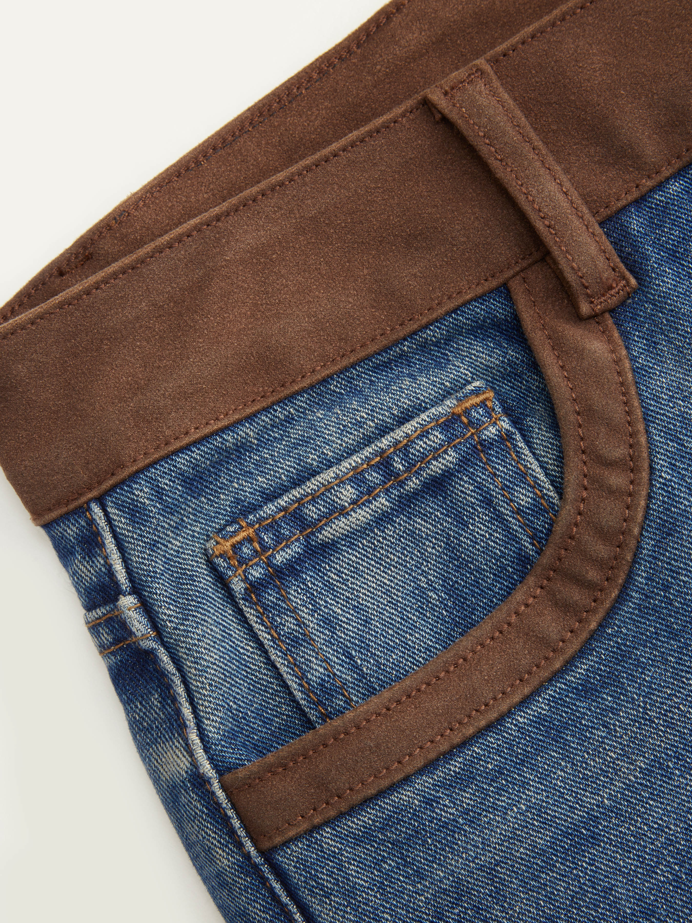 Cider Denim Two Tone Low Rise Straight Leg Jeans