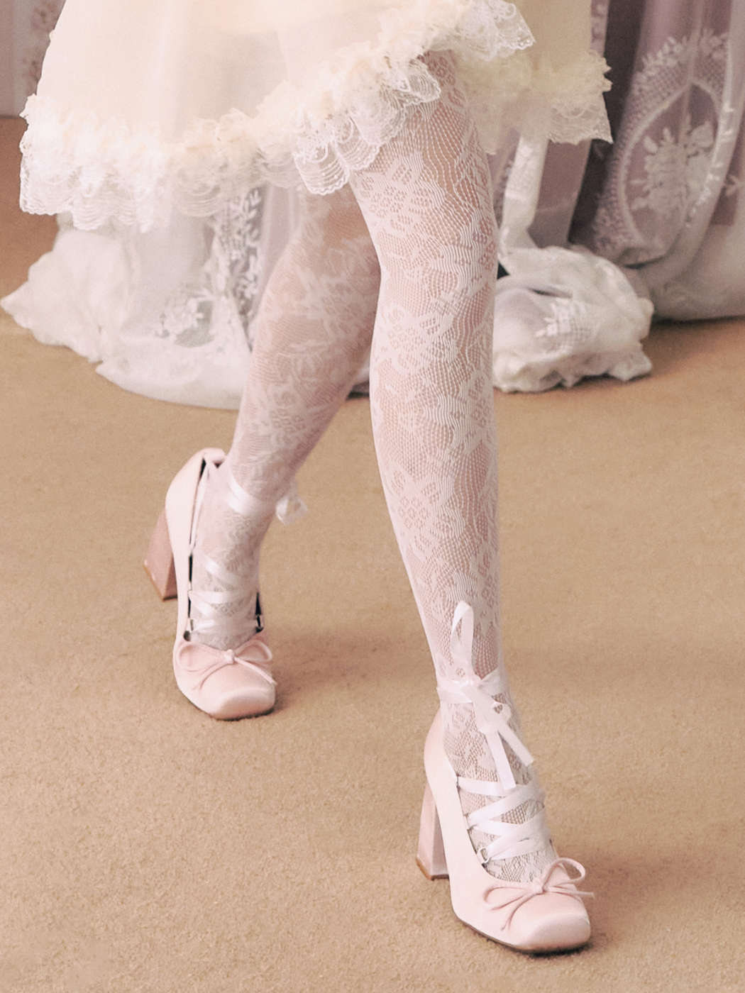 Ballet Flats White Lace Mary Jane Heels White Ballet Wedding Shoes