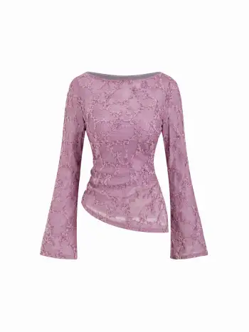 Denim Mid Waist Leopard Wide Leg Pants