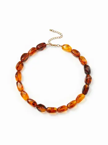 COLLANA CON PERLINE E TRAMA MARMORIZZATA