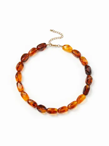 COLLANA CON PERLINE E TRAMA MARMORIZZATA