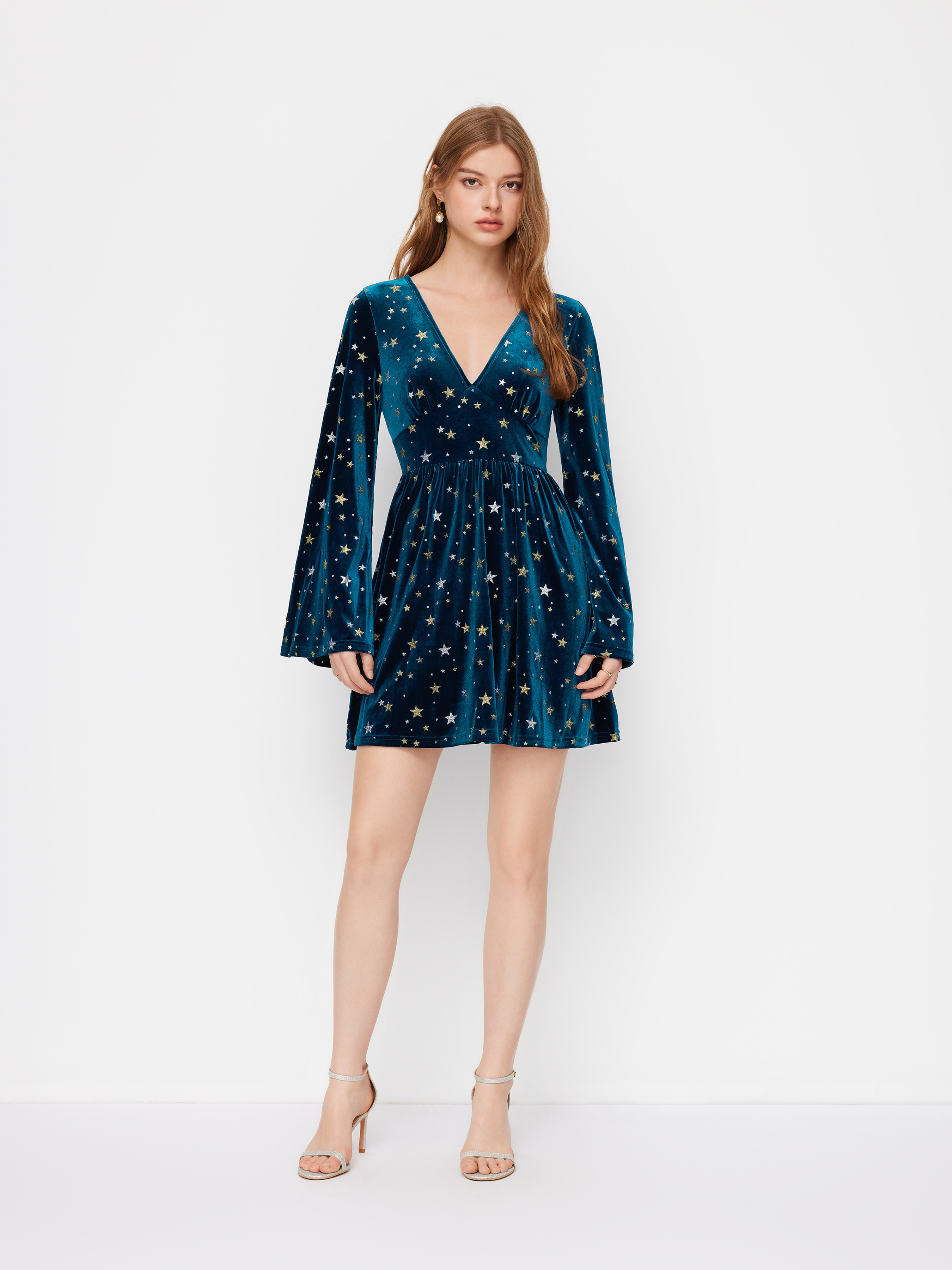 Boat Neck Houndstooth Belted Mini Dress