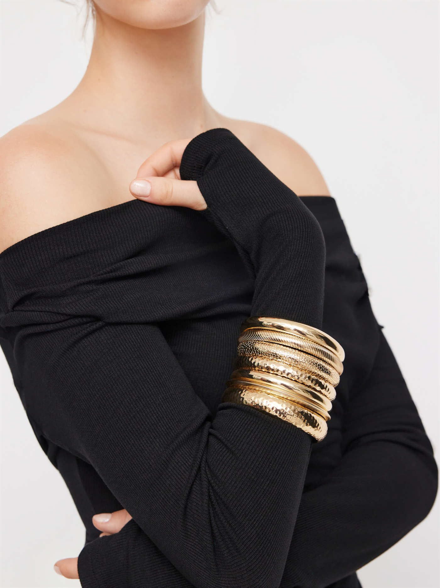 7PCS TEXTURED BANGLE BRACELET SET