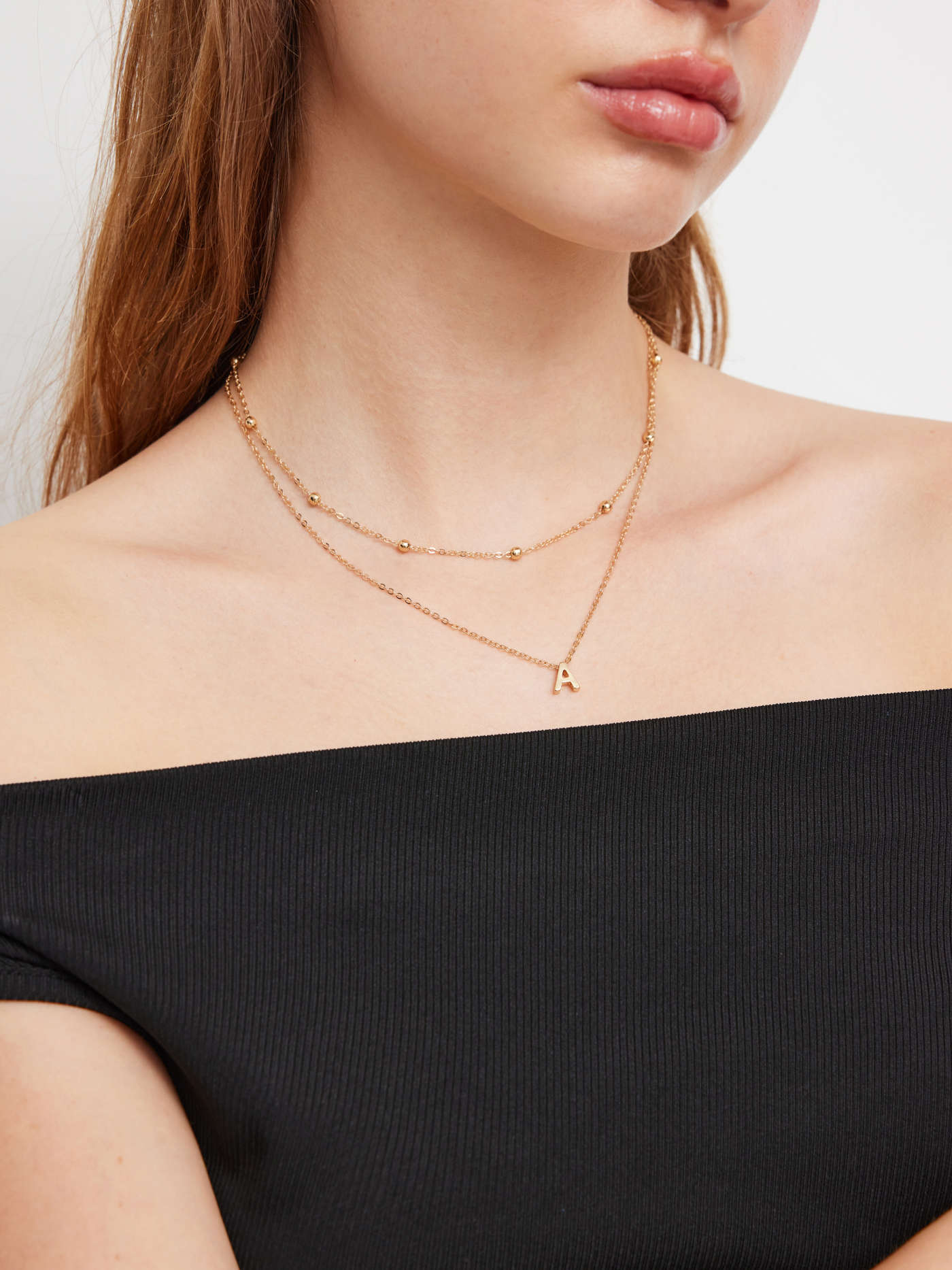LETTER & BEADED LAYERED NECKLACE For School Daily Casual Date Work
