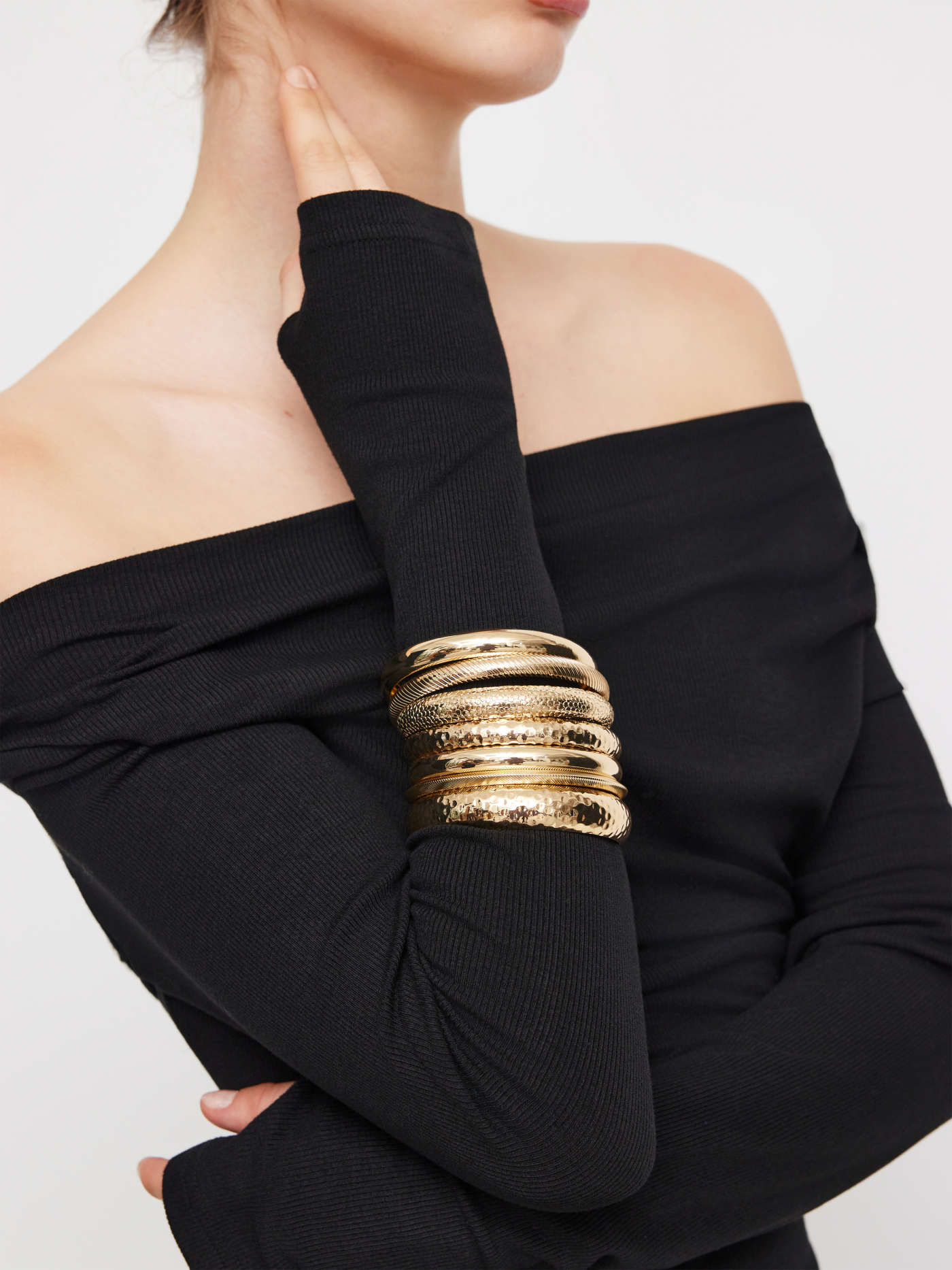 7PCS TEXTURED BANGLE BRACELET SET