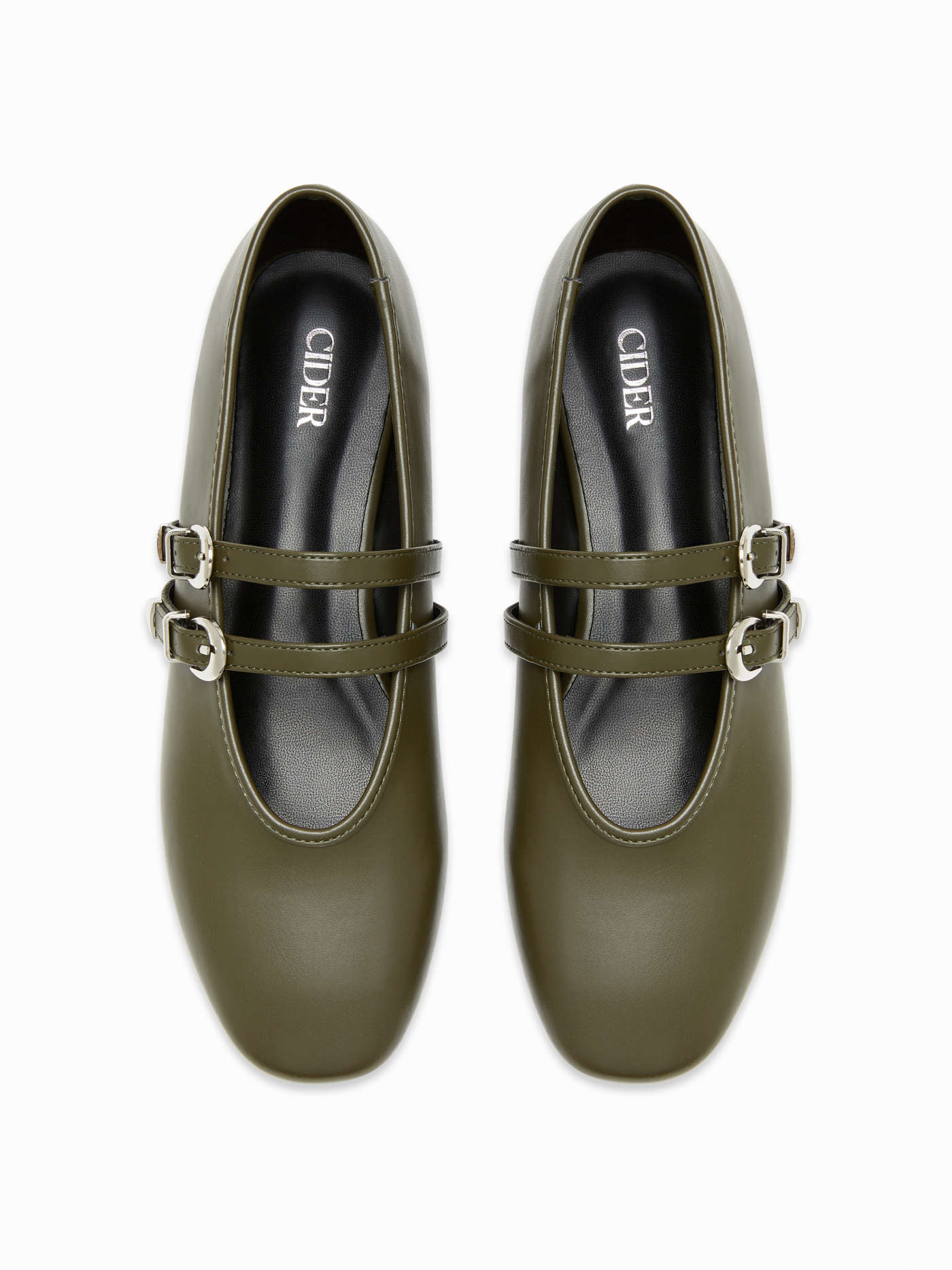 ROUND TOE BUCKLE & DOULE STRAP FLATS