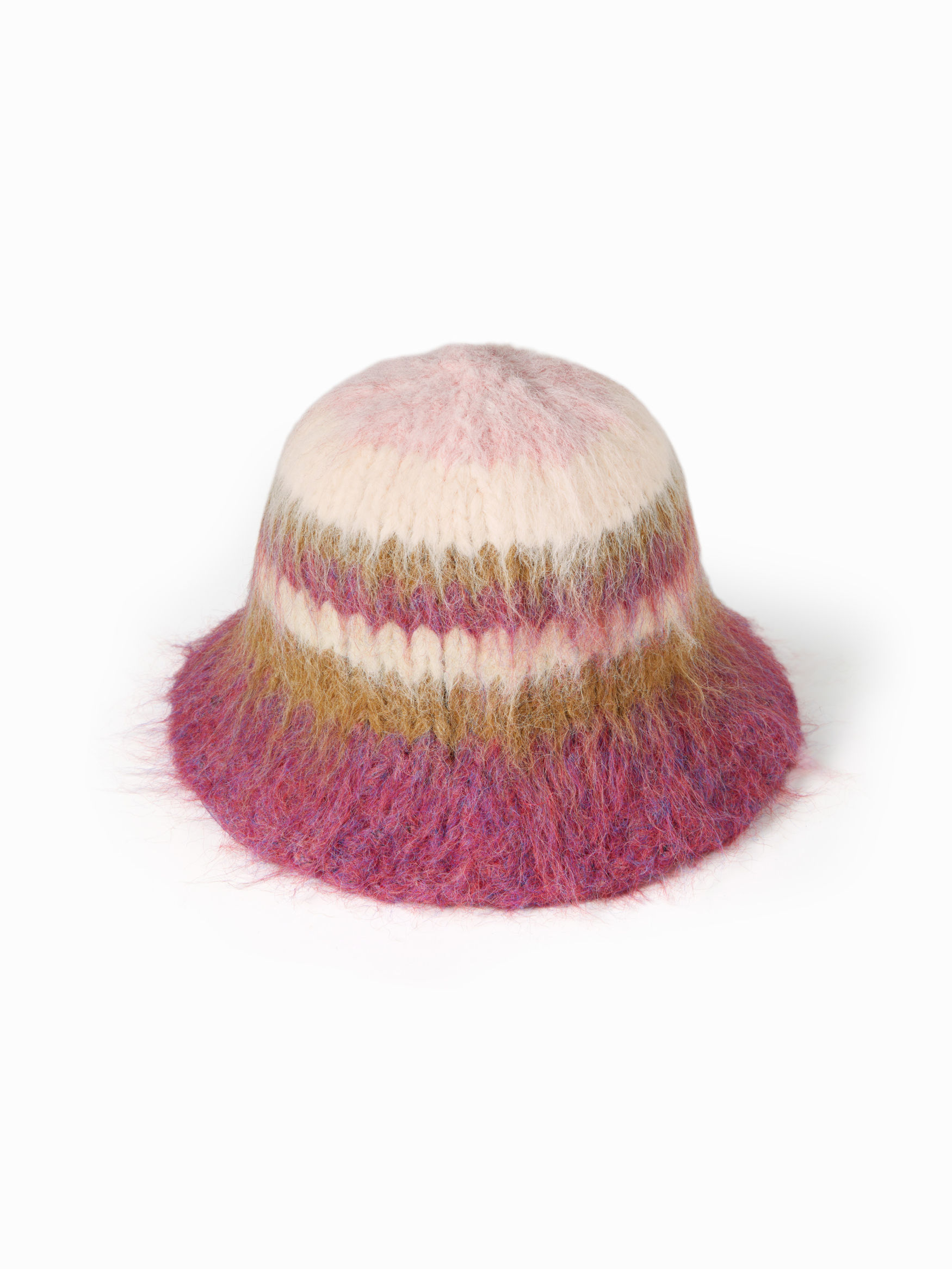 STRIPED KNITTED BUCKET HAT