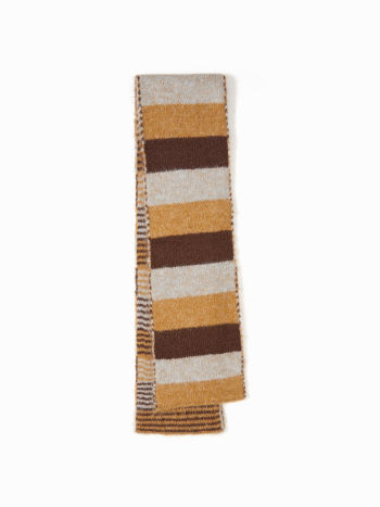 WOOL-BLEND STRIPED KNITTED SCARF