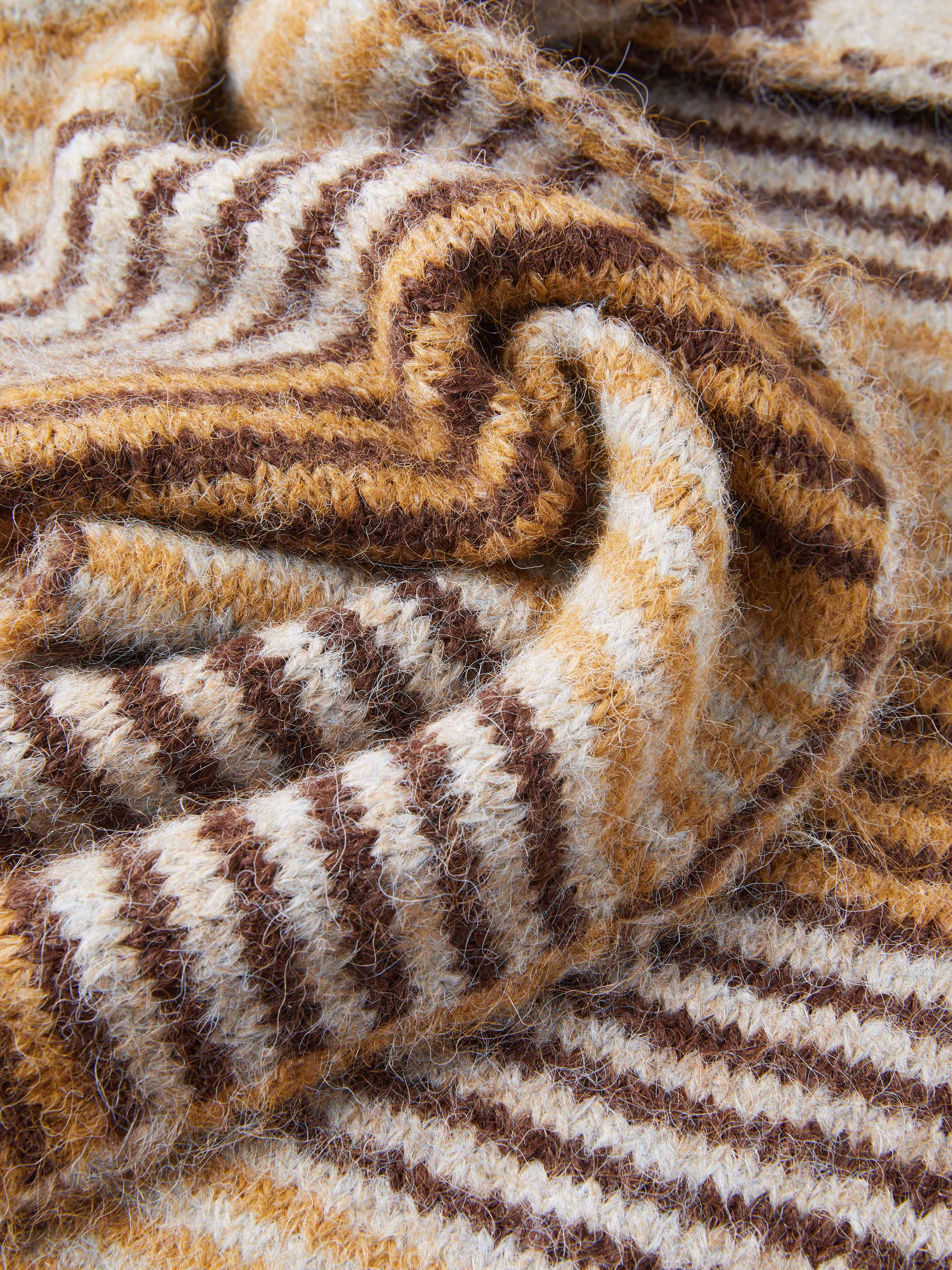 WOOL-BLEND STRIPED KNITTED SCARF